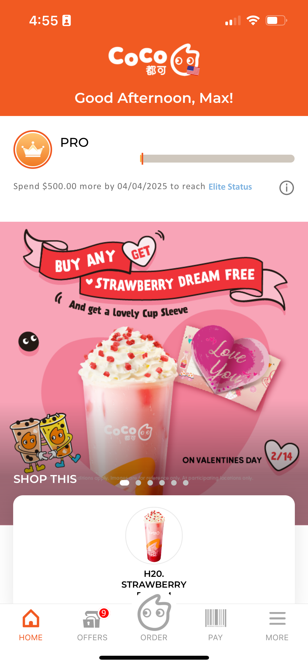 screenshot of Spoonity Loyalty & Gift Cards